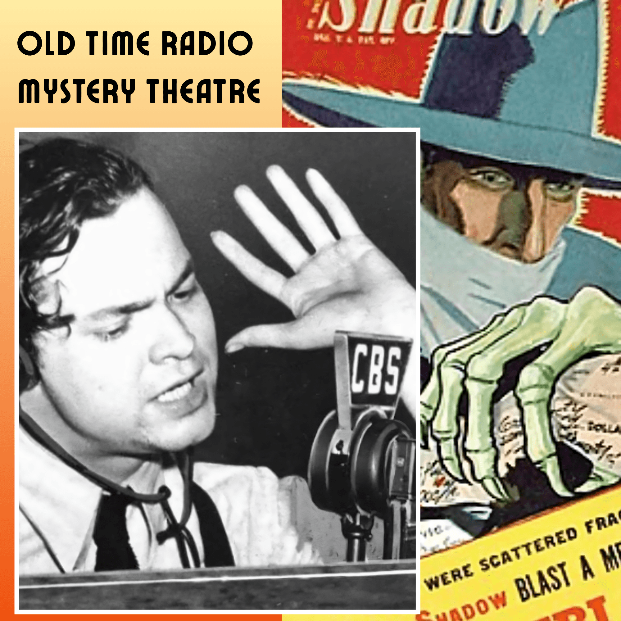 Logo featuring radio broadcaster and cartoon image