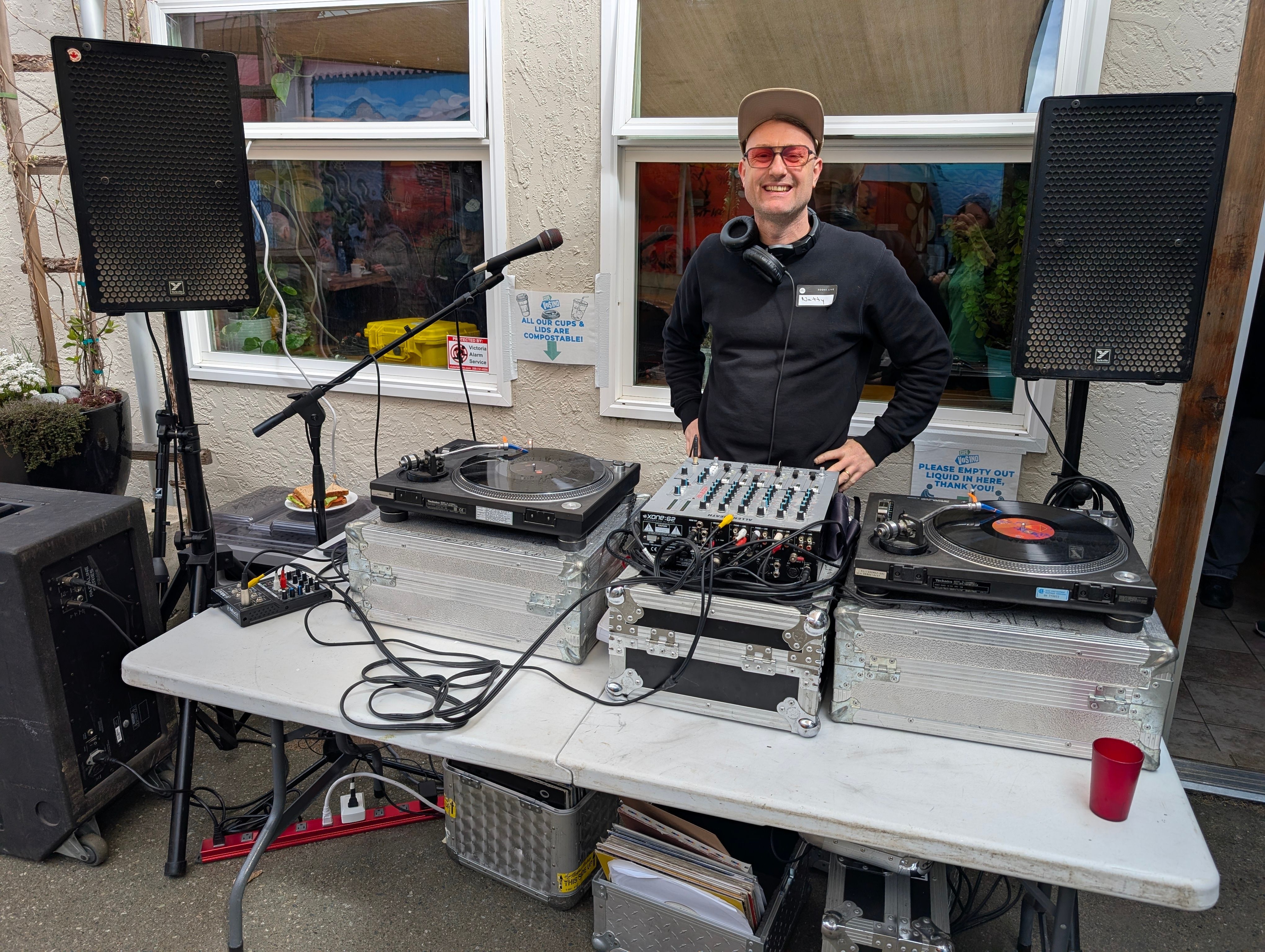 Broadcaster Natty the Night Mayor spinning live tunes